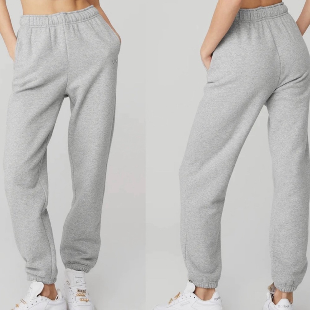 Alo Yoga Accolade Sweatpants Joggers Fleece Athletic Heather Gray Size Small